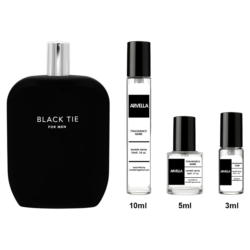 Fragrance One Black Tie For Men Samples 10ml Spray - Arvella Fragrance